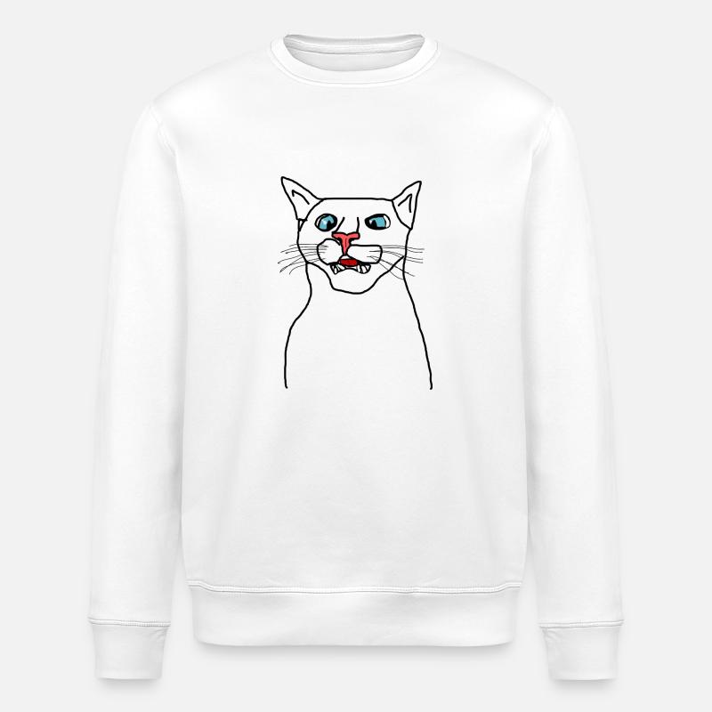 Chat - Sweat bio ROLLER Stanley/Stella Unisexe - blanc