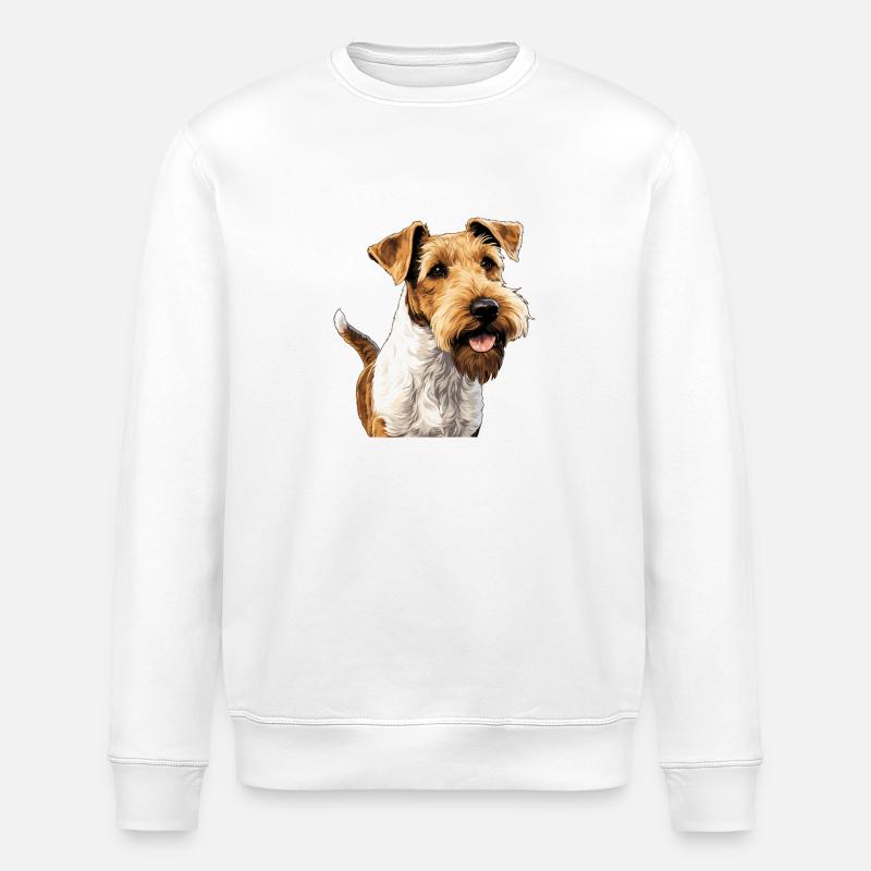 Hund Foxterrier - Stanley/Stella Unisex Bio-Sweatshirt ROLLER - Weiß