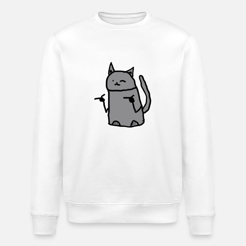 Katze - Stanley/Stella Unisex Bio-Sweatshirt ROLLER - Weiß