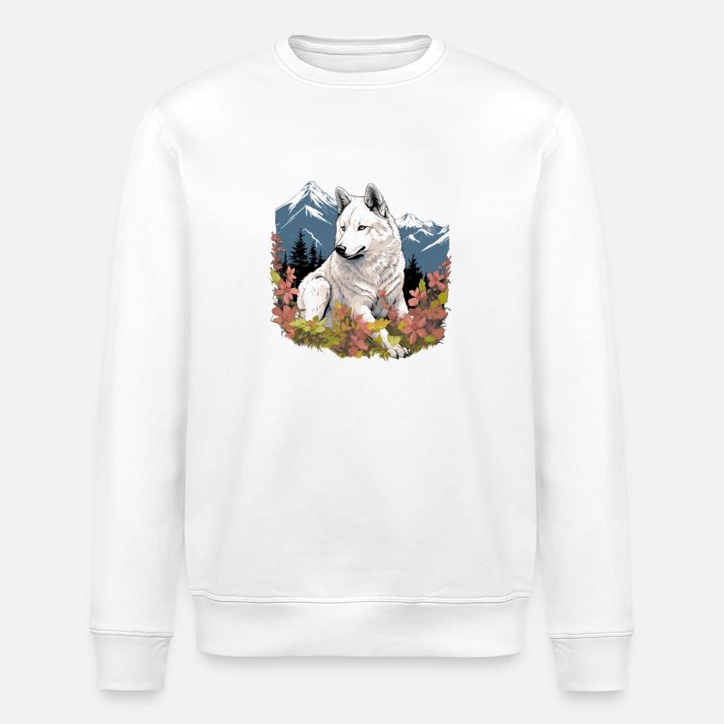 Dog Kishu - Stanley/Stella ROLLER Unisex Organic Sweatshirt - white
