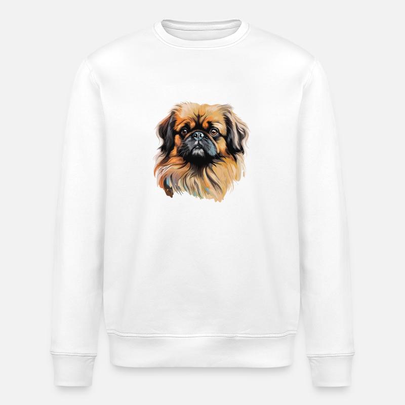 Pekingese - Stanley/Stella ROLLER Unisex Organic Sweatshirt - white