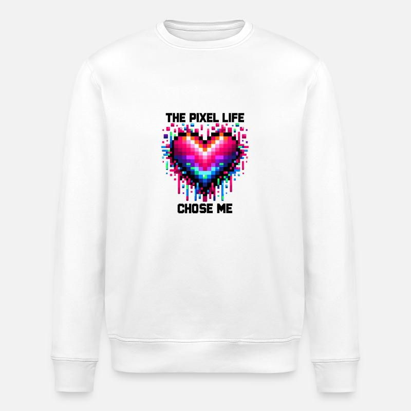Das Pixel-Leben hat mich auserwählt - Stanley/Stella Unisex Bio-Sweatshirt ROLLER - Weiß