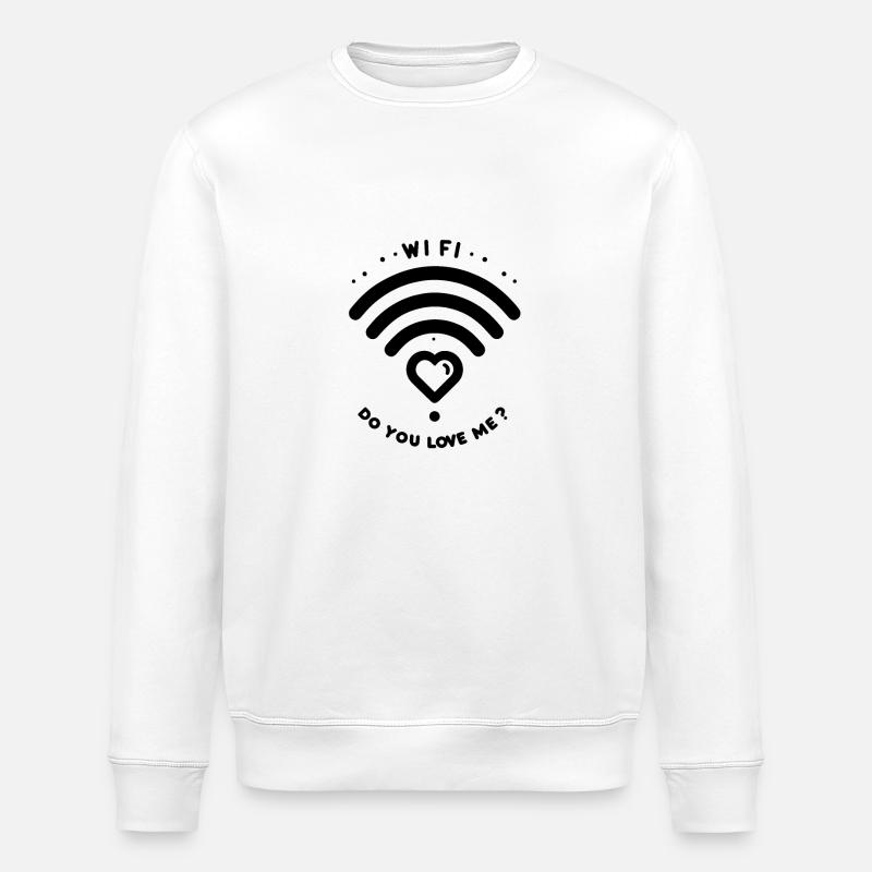 WIFI Tu m’aimes ? - Sweat bio ROLLER Stanley/Stella Unisexe - blanc
