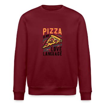 La pizza est mon langage d’amour - Sweat bio ROLLER Stanley/Stella Unisexe - blanc - Devant - Nik (191cm)
