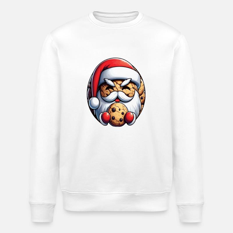 Santa Claus as a cookie - Stanley/Stella ROLLER Unisex Organic Sweatshirt - white
