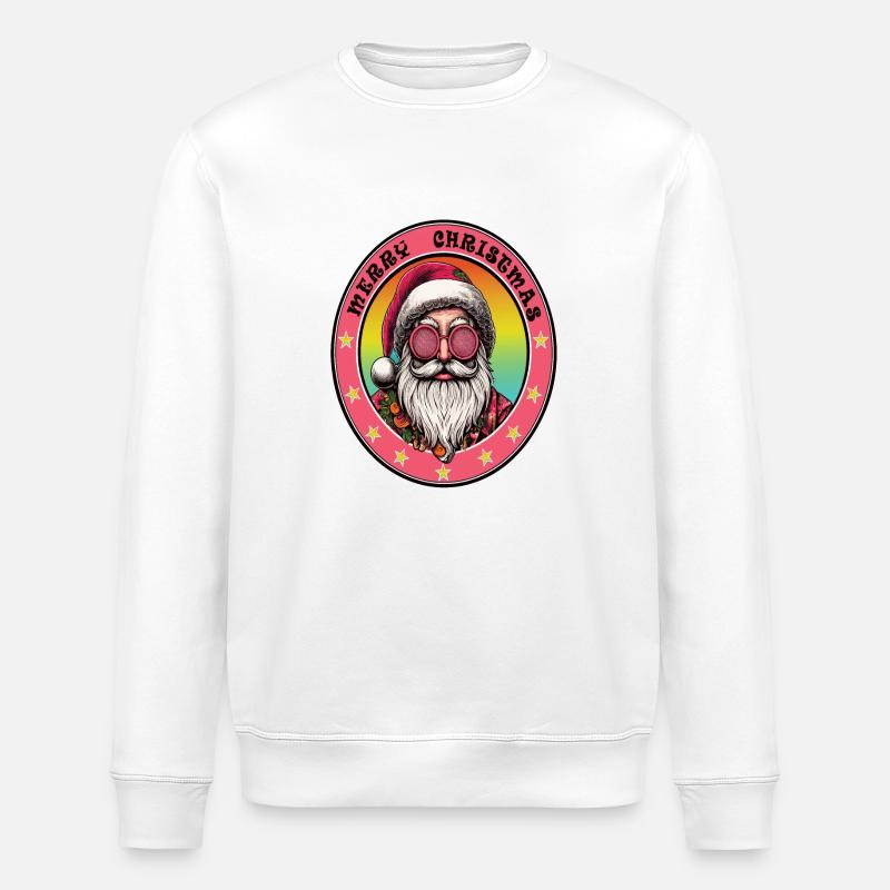 Weihnachtsmann-Hippie - Stanley/Stella Unisex Bio-Sweatshirt ROLLER - Weiß