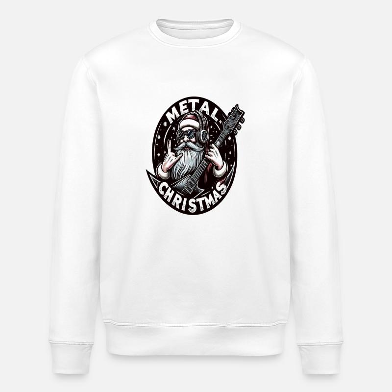 Weihnachtsmann Metal Weihnachten - Stanley/Stella Unisex Bio-Sweatshirt ROLLER - Weiß