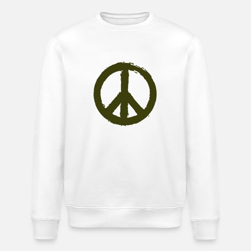 PEACE - Peacesymbol - Friedenszeichen Peacezeichen - Stanley/Stella Unisex Bio-Sweatshirt ROLLER - Weiß