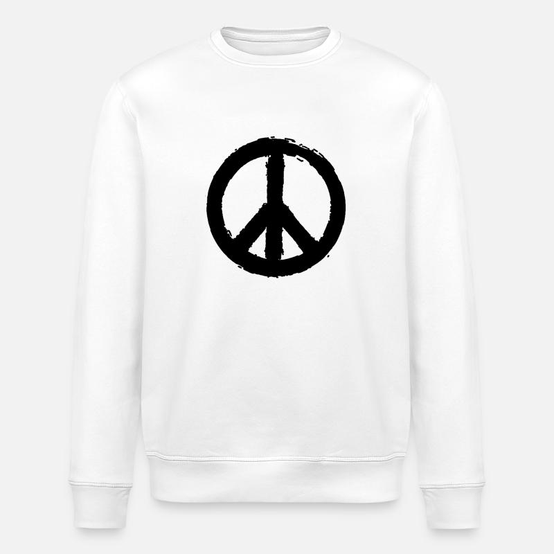PEACE - Peacesymbol - Friedenszeichen Peacezeichen - Stanley/Stella Unisex Bio-Sweatshirt ROLLER - Weiß
