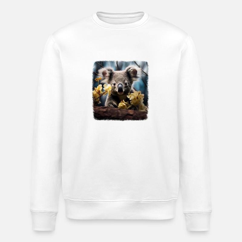 Koalas realistic Koala - Stanley/Stella Unisex Bio-Sweatshirt ROLLER - Weiß