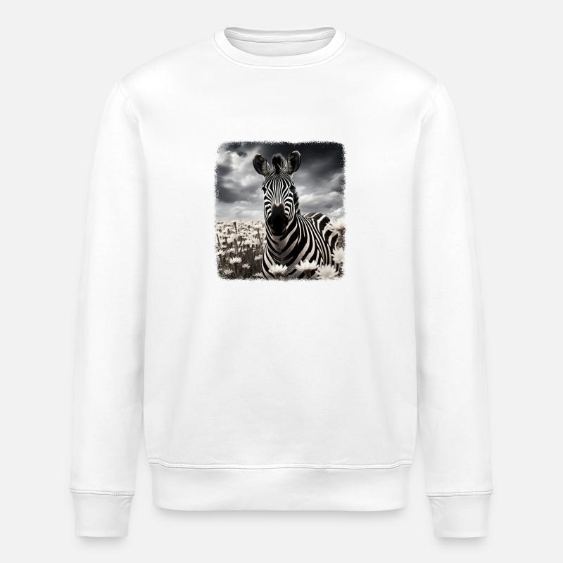 Zebras realistic Zebra - Stanley/Stella Unisex Bio-Sweatshirt ROLLER - Weiß