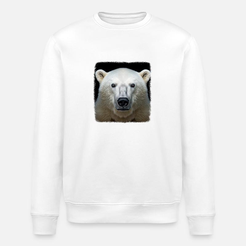 Eisbären realistic Eisbär - Stanley/Stella Unisex Bio-Sweatshirt ROLLER - Weiß