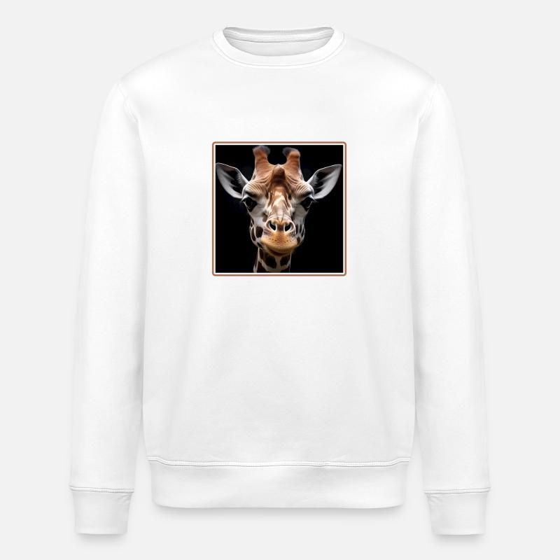 Giraffen realistic Giraffe - Stanley/Stella Unisex Bio-Sweatshirt ROLLER - Weiß