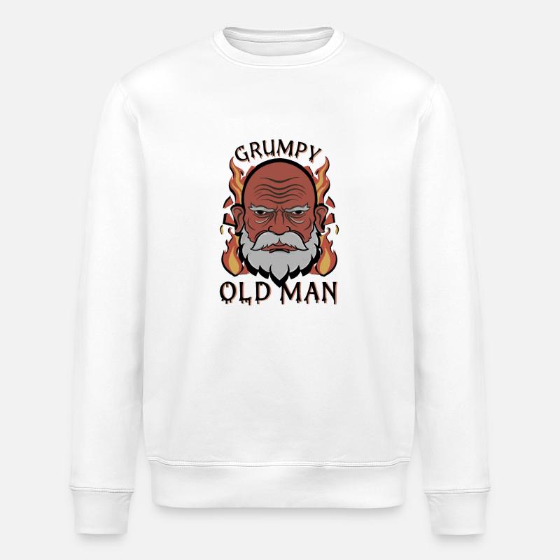 GRUMPY OLD MAN - Stanley/Stella ROLLER Unisex Organic Sweatshirt - white