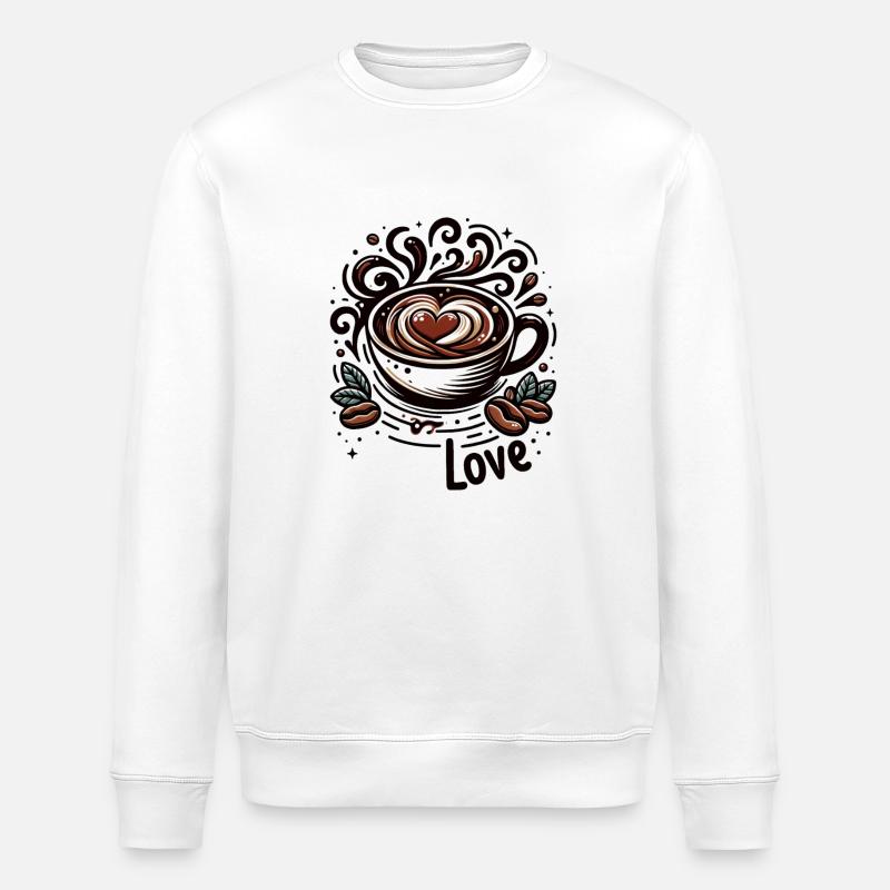 Kaffeeliebe - Stanley/Stella Unisex Bio-Sweatshirt ROLLER - Weiß