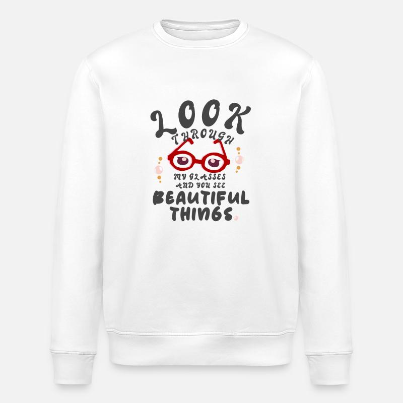 brilliant Brille positiv - Stanley/Stella Unisex Bio-Sweatshirt ROLLER - Weiß