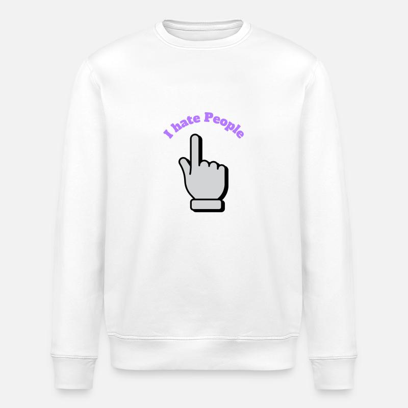 I hate People - Stanley/Stella Unisex Bio-Sweatshirt ROLLER - Weiß