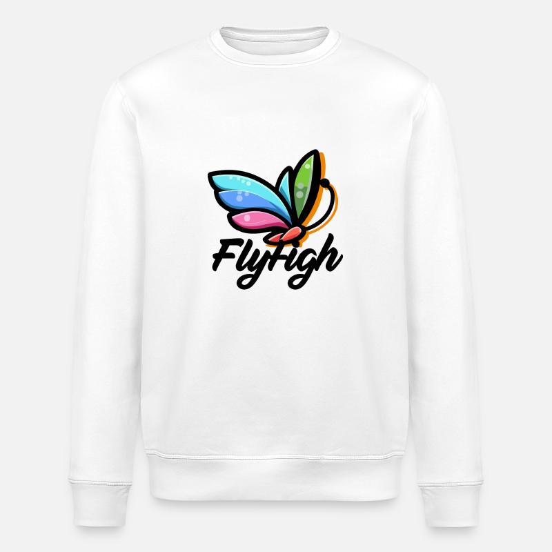 SCHMETTERLING - Stanley/Stella Unisex Bio-Sweatshirt ROLLER - Weiß
