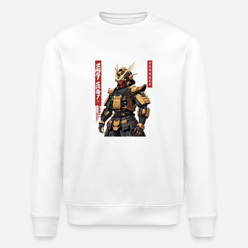 Samurai-Roboter - Stanley/Stella Unisex Bio-Sweatshirt ROLLER - Weiß