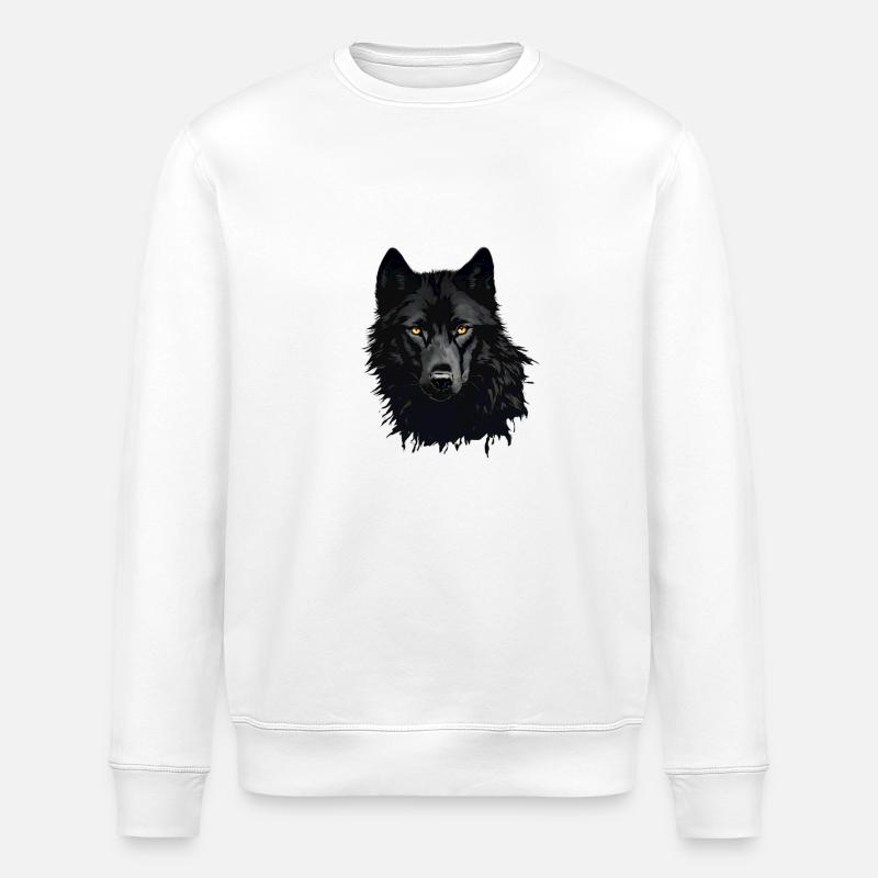 Black Wolf - Stanley/Stella ROLLER Unisex Organic Sweatshirt - white