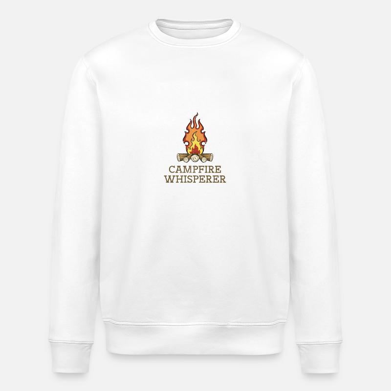 Campfire Whisperer - Stanley/Stella ROLLER Unisex Organic Sweatshirt - white