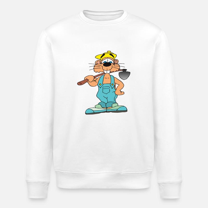 Hamster jardine - Sweat bio ROLLER Stanley/Stella Unisexe - blanc
