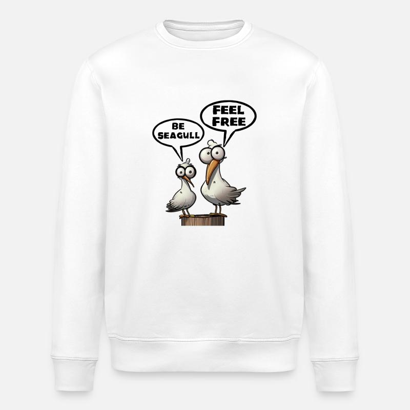 Be Seagull sentez-vous libre - Sweat bio ROLLER Stanley/Stella Unisexe - blanc