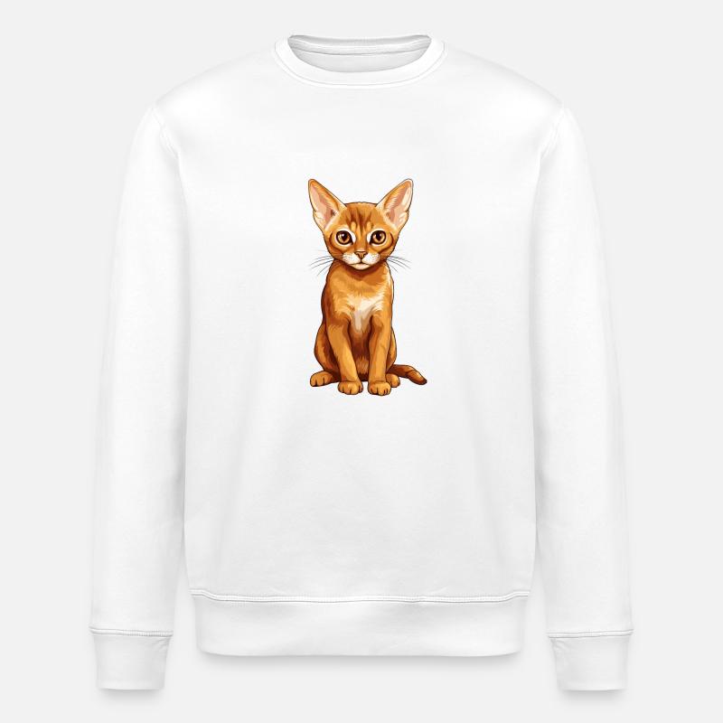 Abyssinian Cat Abessinierkatze - Stanley/Stella Unisex Bio-Sweatshirt ROLLER - Weiß