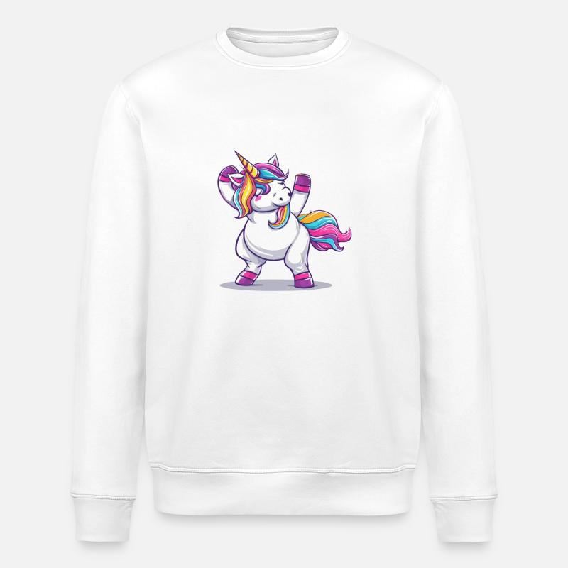 Tanzendes Einhorn - Stanley/Stella Unisex Bio-Sweatshirt ROLLER - Weiß