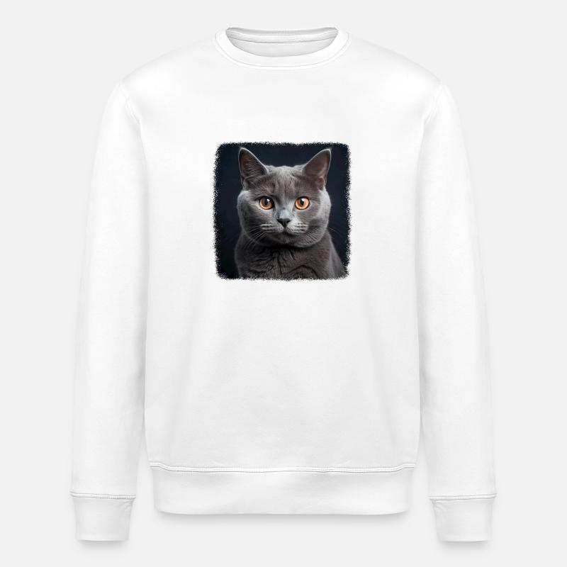 Chat Chartreux Chat Chartreux - Sweat bio ROLLER Stanley/Stella Unisexe - blanc
