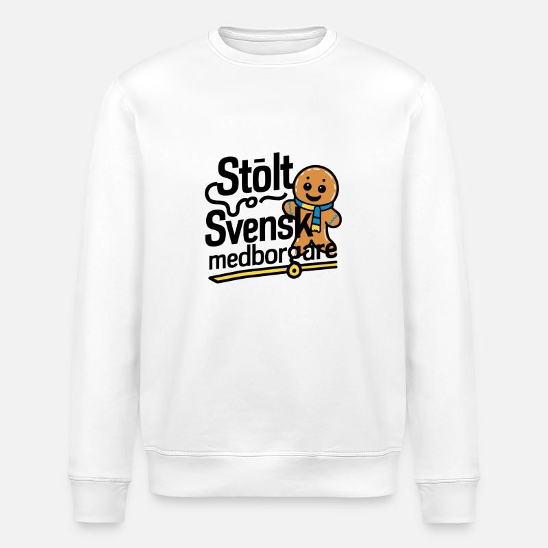 STOLT SVENSK MEDBORGARE - Stanley/Stella ROLLER Unisex Organic Sweatshirt - white
