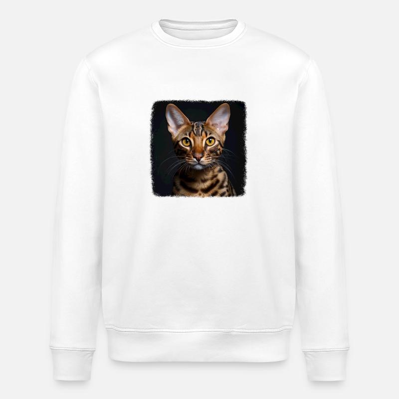 Ocicat Kitten Ocicat Cat - Stanley/Stella ROLLER Unisex Organic Sweatshirt - white