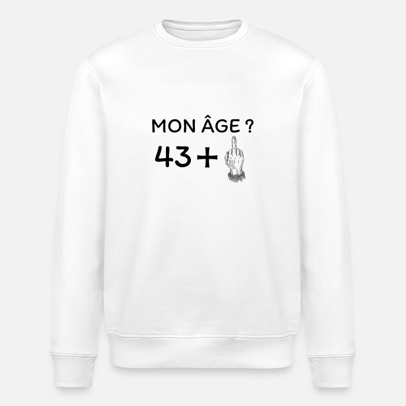 mon âge 44 - Sweat bio ROLLER Stanley/Stella Unisexe - blanc