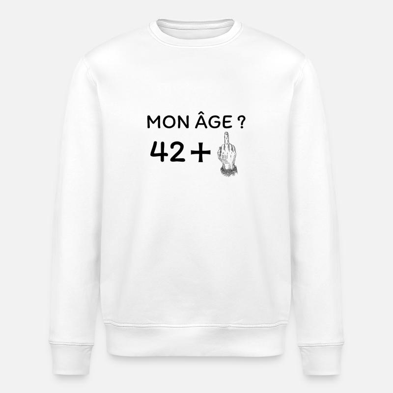 mon âge 43 - Sweat bio ROLLER Stanley/Stella Unisexe - blanc