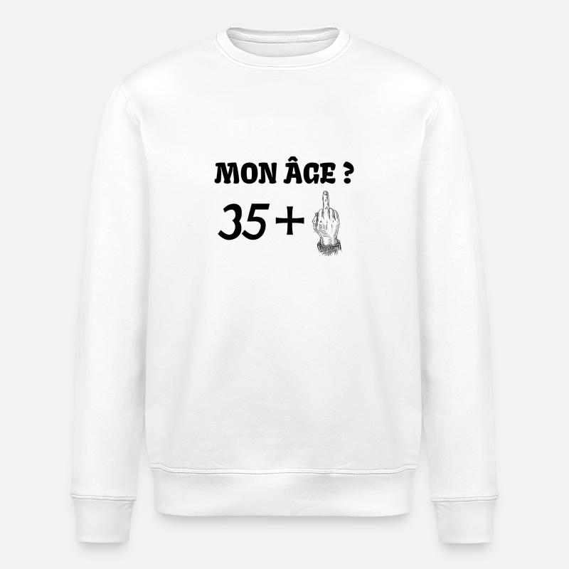 mon âge 36 - Sweat bio ROLLER Stanley/Stella Unisexe - blanc