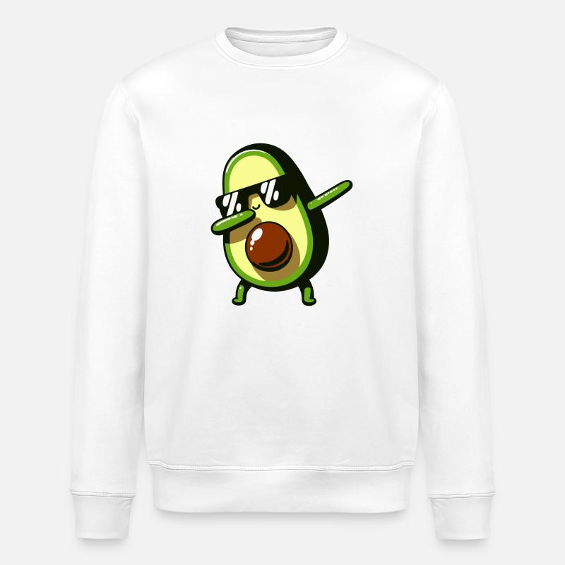 Dabbing Avocat Drôle Vegan - Sweat bio ROLLER Stanley/Stella Unisexe - blanc