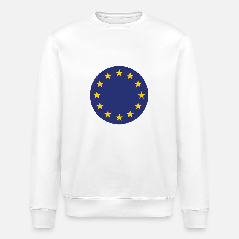 EU Flagge - Stanley/Stella Unisex Bio-Sweatshirt ROLLER - Weiß