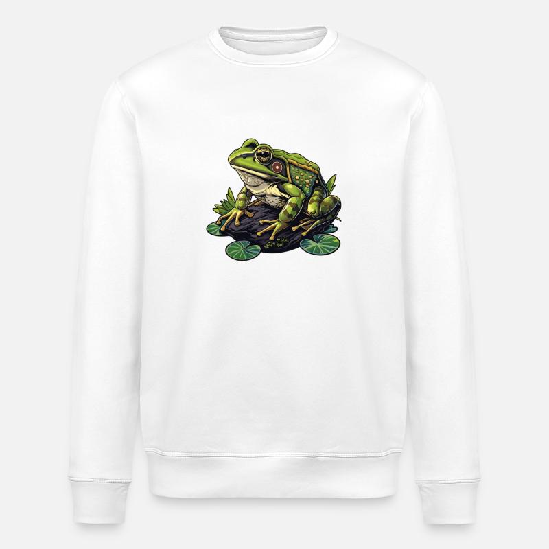 Grenouilles-taureaux Grenouille-taureau - Sweat bio ROLLER Stanley/Stella Unisexe - blanc