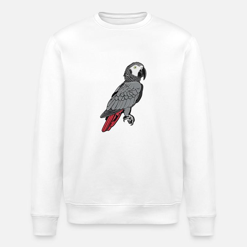 African grey parrots - Stanley/Stella ROLLER Unisex Organic Sweatshirt - white