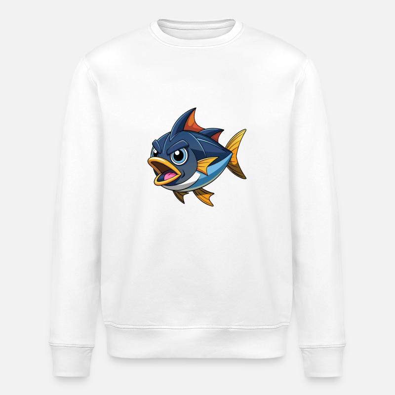SCHWARZFLOSSEN-THUNFISCHVOGEL - Stanley/Stella Unisex Bio-Sweatshirt ROLLER - Weiß
