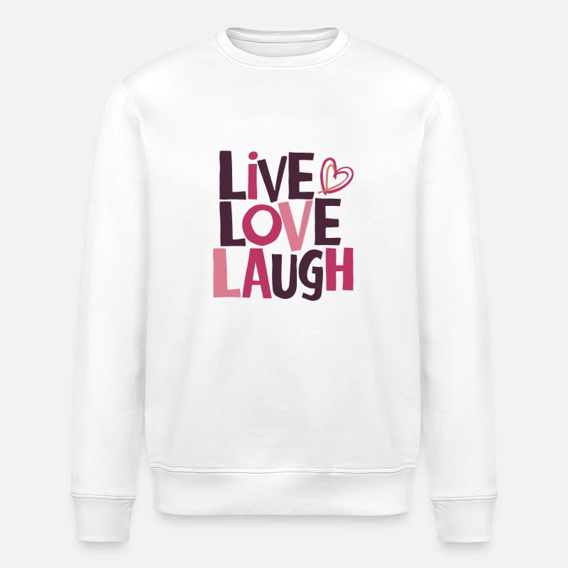 LEBE LIEBE, LACHE - Stanley/Stella Unisex Bio-Sweatshirt ROLLER - Weiß
