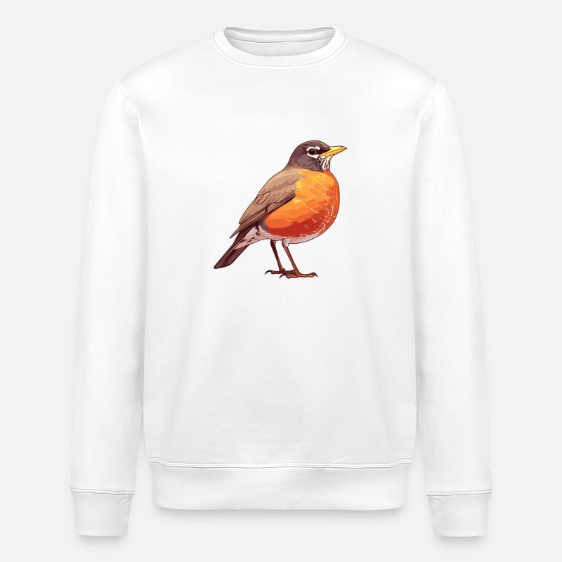 Robin Rotkehlchen - Sweat bio ROLLER Stanley/Stella Unisexe - blanc