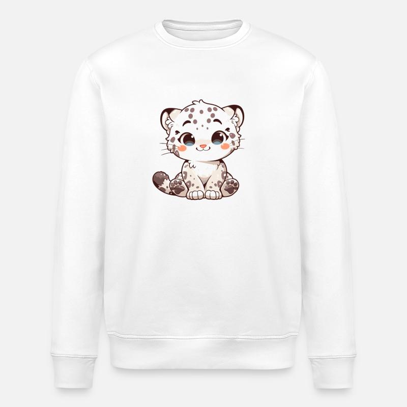 Snow Leopard Schneeleoparden Schneeleopard - Stanley/Stella ROLLER Unisex Organic Sweatshirt - white