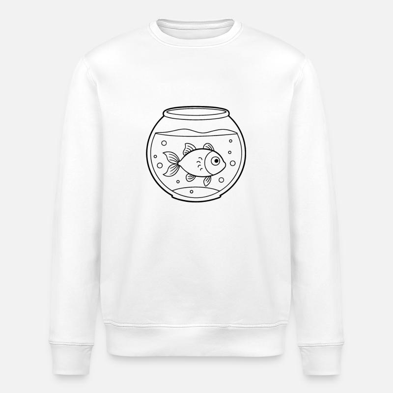 A FISH TANK - Stanley/Stella ROLLER Unisex Organic Sweatshirt - white