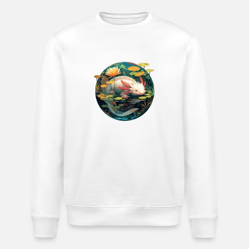 Axolotl - Stanley/Stella Unisex Bio-Sweatshirt ROLLER - Weiß