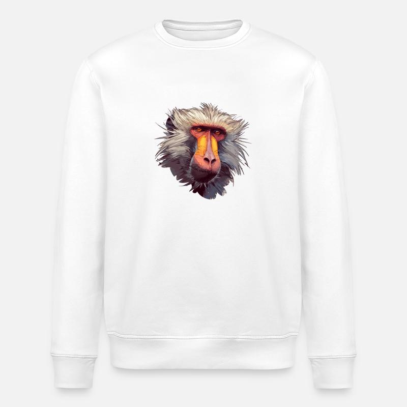 Babouin Paviane Pavian - Sweat bio ROLLER Stanley/Stella Unisexe - blanc