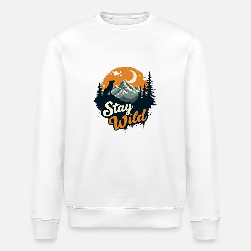 BLEIBEN SIE WILD - Stanley/Stella Unisex Bio-Sweatshirt ROLLER - Weiß