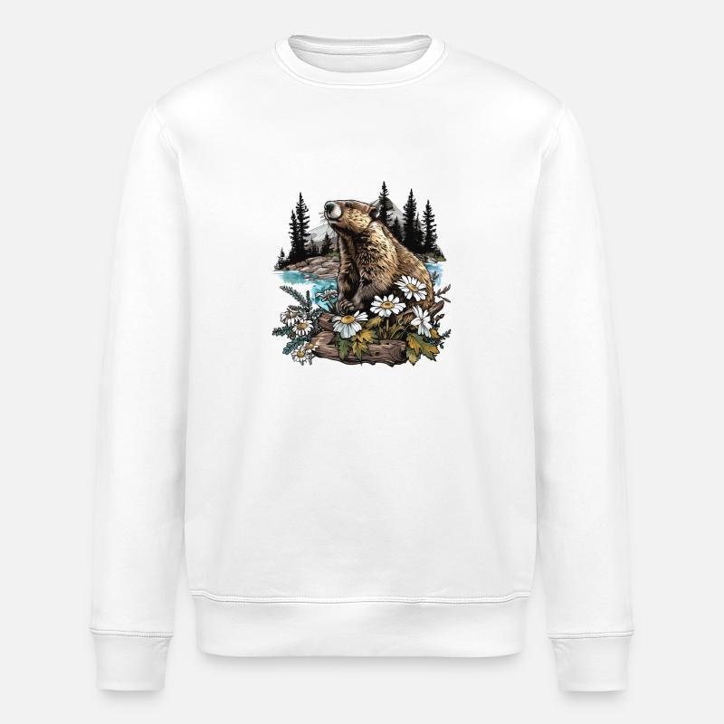 Beaver Biber - Sweat bio ROLLER Stanley/Stella Unisexe - blanc