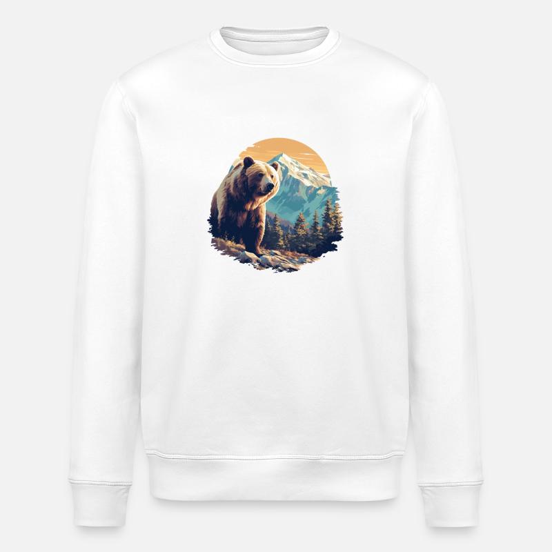 Ours Bären Bär - Sweat bio ROLLER Stanley/Stella Unisexe - blanc