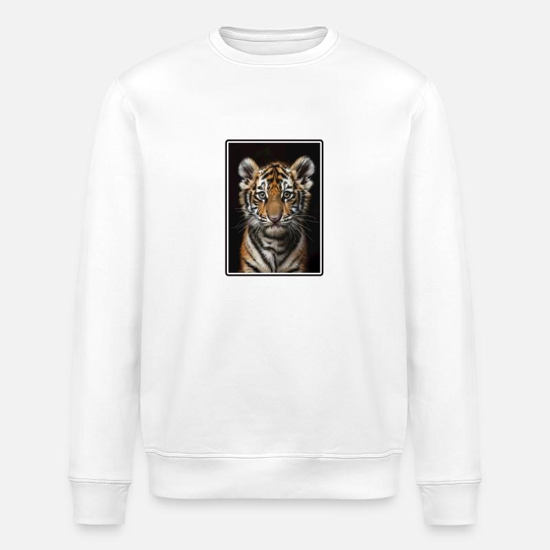 Tigre du Bengale Roi Tigre - Sweat bio ROLLER Stanley/Stella Unisexe - blanc
